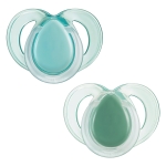 Ортодонтични залъгалки Tommee Tippee - Night Time Зелени със светеща в тъмното дръжка, 18-36m, 2 броя