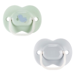 Ортодонтични залъгалки Tommee Tippee - AnyTime, Синя и Зелена с декор Птиче, с кутия за стерилизиране 0-12 m, 2 броя