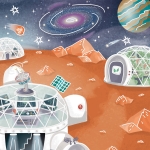 Творчески комплект Hape - Направи си сам магнити, Живот на Марс