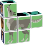 Магнитен конструктор Geomag - Magicube, Животни в джунглата и карти, 9 части