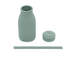 Силиконово шише със сламка Kikkaboo - Platinum Silicone, Sage