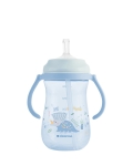 Чаша със силиконовa сламка Kikkaboo - Dino World, 300 ml, Pink