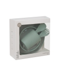 Сет за хранене Kikkaboo - Platinum Silicone, Sand, 5 части