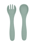 Комплект вилица и лъжица Kikkaboo - Platinum Silicone, Sand