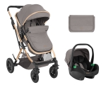 Бебешка количка 3 в 1 KikkaBoo – Kaia, Light Grey 