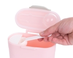 Кутия за съхранение на сухо мляко KikkaBoo - 130 g, с лъжичка, розова