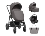 Комбинирана количка 3 в 1 с кош за новородено Kikkaboo – Modena, Dark Grey