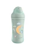 Чаша със силиконовa сламка Kikkaboo - Moony me, 220 ml, Pink