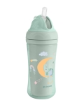Чаша със силиконовa сламка Kikkaboo - Moony me, 220 ml, Pink