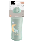 Чаша със силиконовa сламка Kikkaboo - Moony me, 220 ml, Pink