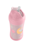 Чаша със силиконовa сламка Kikkaboo - Moony me, 220 ml, Pink