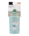 Чаша със силиконовa сламка и каишка Kikkaboo - Music Fest, 450 ml, Mint