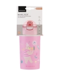 Чаша със силиконовa сламка и каишка Kikkaboo - Music Fest, 450 ml, Mint