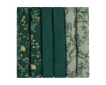 Муселинови кърпи Kikkaboo - Secret Garden, 30 х 30 сm, Green, 6 броя