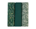 Муселинови пелени Kikkaboo - 100 х 100 cm, Secret Garden Green, 3 броя