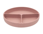Чиния с отделения и вакуумно дъно Kikkaboo - Platinum Silicone, Blush