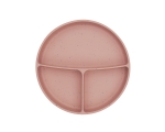 Чиния с отделения и вакуумно дъно Kikkaboo - Platinum Silicone, Blush