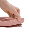 Чиния с отделения и вакуумно дъно Kikkaboo - Platinum Silicone, Blush
