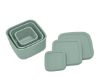 Комплект кутии за храна Kikkaboo - Platinum Silicone, Sage, 3 броя