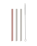 Сет силиконови сламки Kikkaboo - Platinum Silicone, Sage, 3 броя