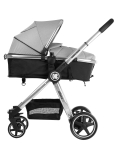 Комбинирана количка 3 в 1 KikkaBoo - Allure, Grey, silver chrome