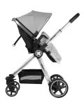 Комбинирана количка 3 в 1 KikkaBoo - Allure, Grey, silver chrome