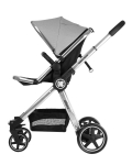 Комбинирана количка 3 в 1 KikkaBoo - Allure, Grey, silver chrome