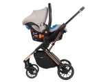 Детска комбинирана количка 3 в 1 KikkaBoo - Angele, Chrome Beige