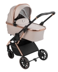 Детска комбинирана количка 3 в 1 KikkaBoo - Angele, Chrome Beige