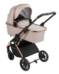 Детска комбинирана количка 3 в 1 KikkaBoo - Angele, Chrome Beige