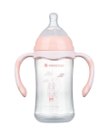 Бебешко шише с широко гърло Kikkaboo - Peach Rabbit, 260 ml