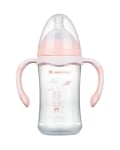 Бебешко шише с широко гърло Kikkaboo - Peach Rabbit, 260 ml