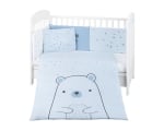 Бебешки спален комплект Kikkaboo - 60 x 120 cm, 6 части, Bear with me, Blue