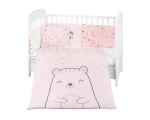 Бебешки спален комплект Kikkaboo - 60 x 120 cm, 6 части, Bear with me, Pink