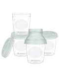 Контейнери за съхранение на кърма с адаптор Kikkaboo - Mint, 4 x 180 ml