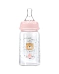 Бебешко стъклено шише Kikkaboo - Savanna, 120 ml, Pink