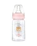 Бебешко стъклено шише Kikkaboo - Savanna, 120 ml, Pink