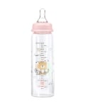 Бебешко стъклено шише Kikkaboo - Savanna, 240 ml, Pink