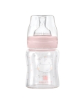 Бебешко стъклено шише Kikkaboo - Hippo Dreams, 120 ml, Pink
