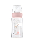 Бебешко стъклено шише Kikkaboo - Hippo Dreams, 240 ml, Pink
