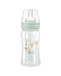 Бебешко стъклено шише Kikkaboo - Jungle King, 240 ml, Mint