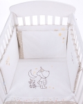 Бебешки спален комплект с бродерия Kikkaboo - Little Dreamer Stars, 70 х 140, 6 части