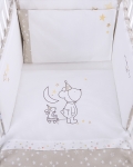 Бебешки спален комплект с бродерия Kikkaboo - Little Dreamer Stars, 70 х 140, 6 части