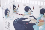 Бебешки спален комплект Kikkaboo - 60 x 120 cm, 6 части, Happy Sailor