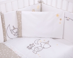Бебешки спален комплект с бродерия Kikkaboo - Little Dreamer Stars, 70 х 140, 6 части