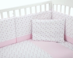 Бебешки спален комплект Kikkaboo - Pink Flowers, Трико, 60 x 120 сm, 5 части