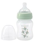 Бебешко шише с широко гърло Kikkaboo - Cactus, Mint, 160 ml