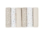 Комплект муселинови кърпи Kikkaboo - Dots, Beige, 30 х 30 сm, 6 броя
