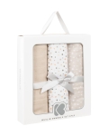 Муселинови пелени Kikkaboo - 100 х 100 cm, Dots Beige, 3 броя