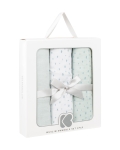 Муселинови пелени Kikkaboo - 100 х 100 cm, Dots Blue, 3 броя 